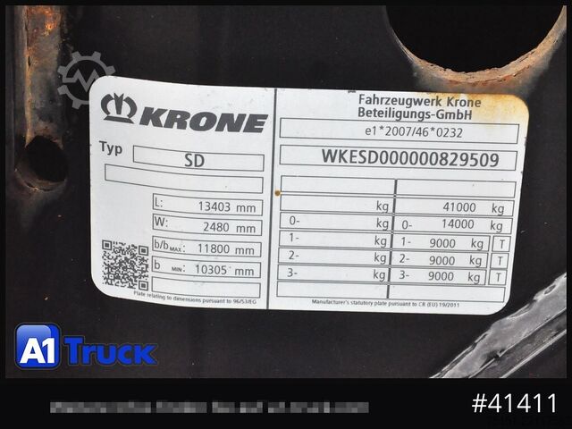 Swap body semitrailer KRONE SDC 27 eLTU5-2, 20/30/40/45, Liftachse, Multi