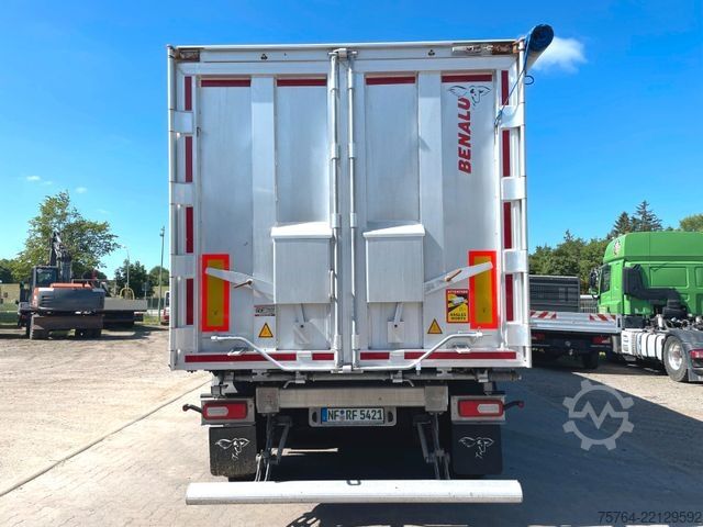 Semi-remorque benne BENALU 52m³ Alu Getreidekipper/5,5t LEER/Kombitür/MIETE