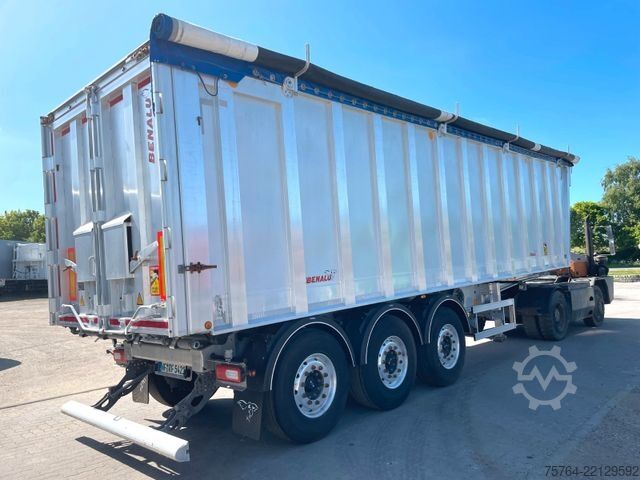 Semi-remorque benne BENALU 52m³ Alu Getreidekipper/5,5t LEER/Kombitür/MIETE