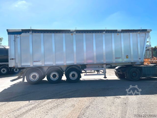 Semi-remorque benne BENALU 52m³ Alu Getreidekipper/5,5t LEER/Kombitür/MIETE