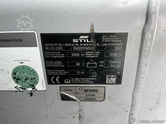 Electric 4-wheel forklift Still RX20-20PL