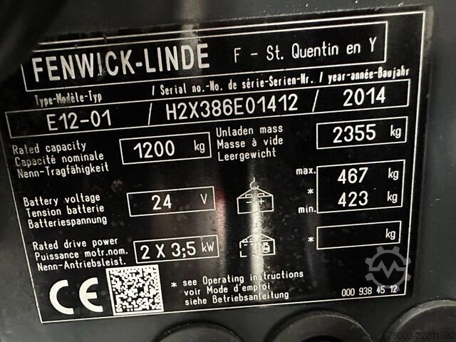 Forklift Linde E12-01 / SIDE SHIFT / DUPLEX