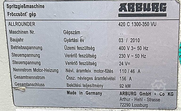 Vertikalni stroj za brizganje Arburg Allrounder 420C 1300-350 VU