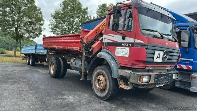 Trijų pusių savivartis sunkvežimis MERCEDES-BENZ 1824 AK Palfinger PK 8000