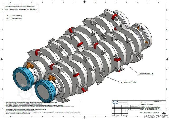 Onda de trituração PRT AW-10.9 - Holz, Biomasse, Müll, Reifen