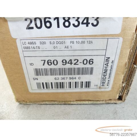 Component Heidenhain LC 495S 320 ID: 760942-06 SN:62367964C + ID 802 072-02 --