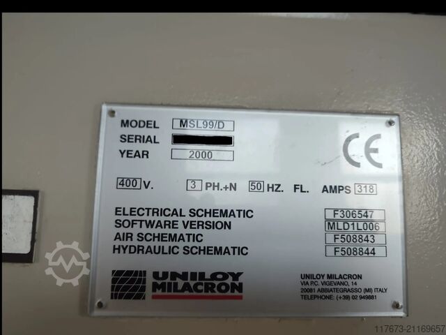 Souffleuse PEHD d’occasion pour 10 L 300 bph UNILOY MILACRON HMS 10/D