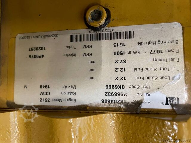  CAT 3512 - 1250 kVA Used Generator - DPX-12662