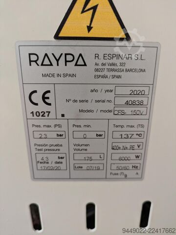 Mataraukaustur fyrir matvæli Raypa Terra Food Tech CFS-V150