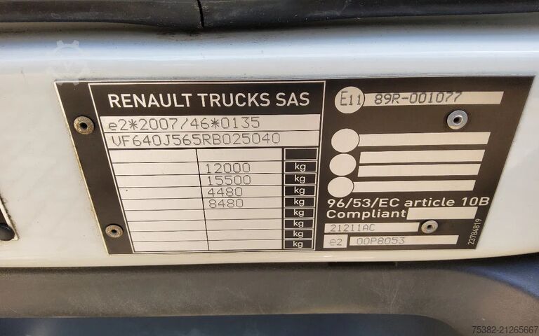 Suitcase Renault D 220 P4x2 MED 12 TON - EURO 6 - 39-BZG-4