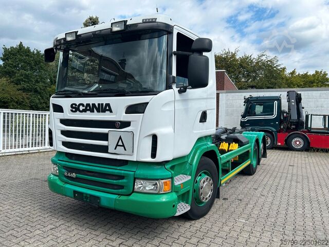 Camión portacontenedores de gancho SCANIA R440 MEILLER Abroller 6x2