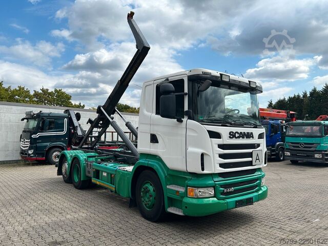 Camión portacontenedores de gancho SCANIA R440 MEILLER Abroller 6x2