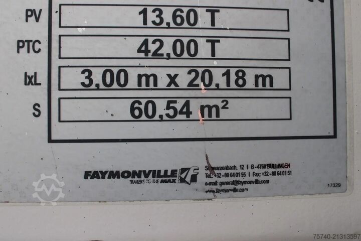 Polu niski utovarivač Faymonville extentadable 20m disconnectable front + 42000kg...