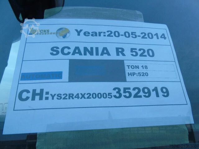 Standardni SZM Scania R 520 + ETADE + V8 + euro 6 + NICE TUCK