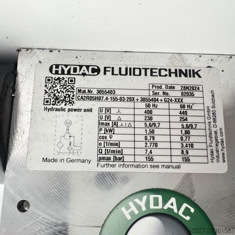 Hydraulic Pumps Unit HYDAC CA2R05H07.4-155-03-20X