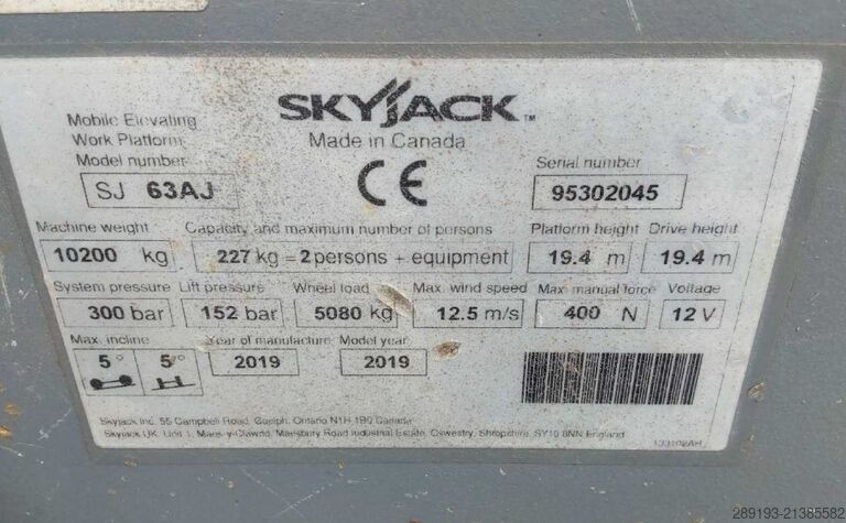  Skyjack SJ 63 AJ Diesel 21,38 m