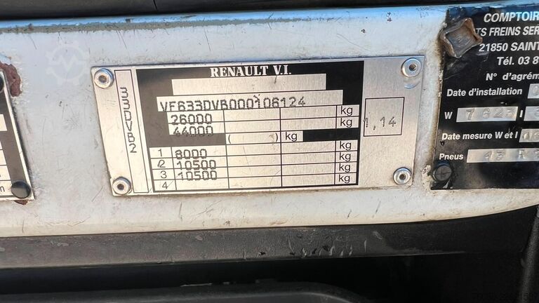 Chassis com cabina Renault Kerax 370 (BOITE MANUELLE / TRES PROPRE / LAMES...