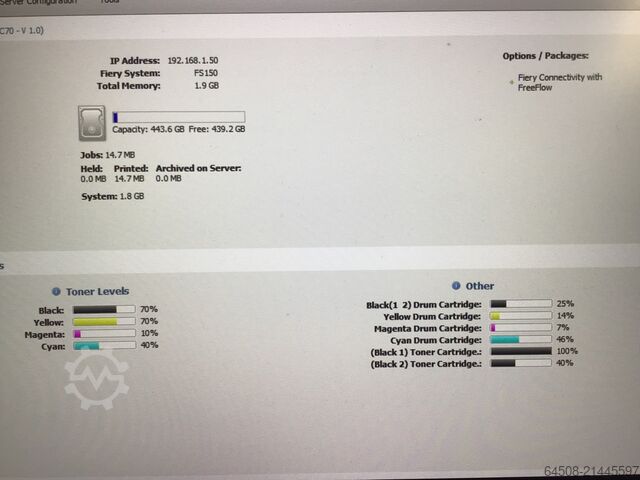 XEROX C60 ar iekšējo FIERY EX-i C60/70 XEROX XEROX Digital Color Press C60