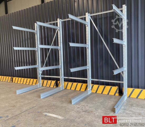 Cantilever rack ca. 4,02 lfm. Kragarmregal H: 300cm T: 137 cm , 750 Kg/Arm , 4 Lagerebenen