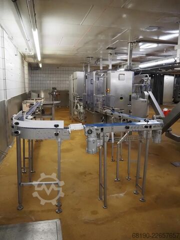 Linha de enlatamento (até 2000 latas/h) Handtmann / Stiller VF830+Verbufa+STA2000