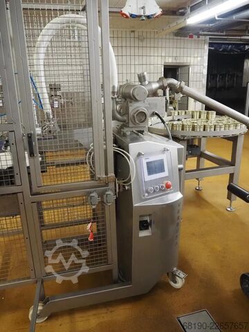 Linha de enlatamento (até 2000 latas/h) Handtmann / Stiller VF830+Verbufa+STA2000