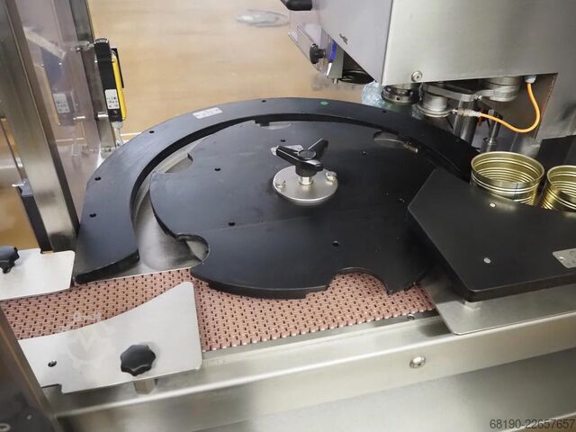 Linha de enlatamento (até 2000 latas/h) Handtmann / Stiller VF830+Verbufa+STA2000