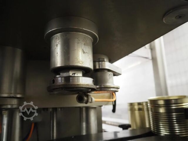 Linha de enlatamento (até 2000 latas/h) Handtmann / Stiller VF830+Verbufa+STA2000