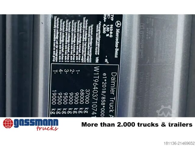 Lastbil med flak Mercedes-Benz Arocs 3251 L 8x4/4, Retarder, BigSpace, Navi,