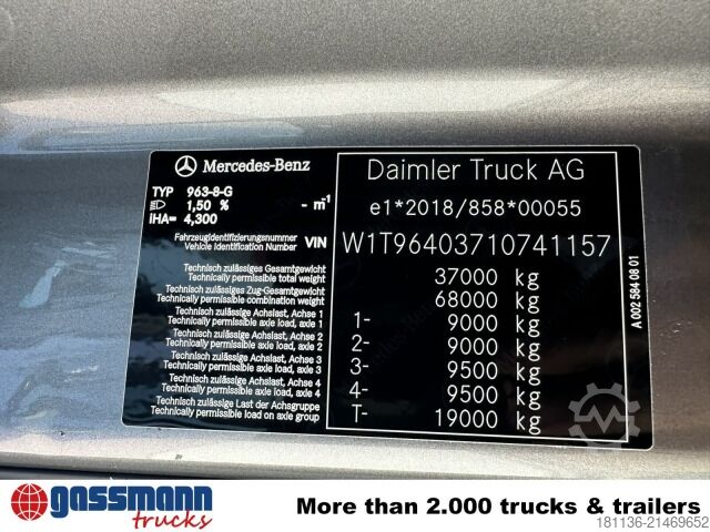 Plato nákladné auto Mercedes-Benz Arocs 3251 L 8x4/4, Retarder, BigSpace, Navi,