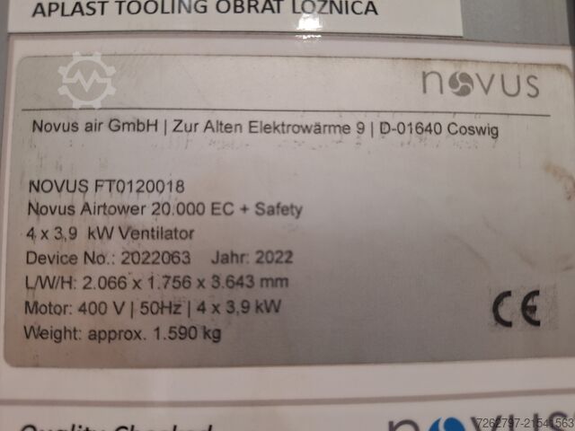 Utsugningssystem Novus Airtower 20.000