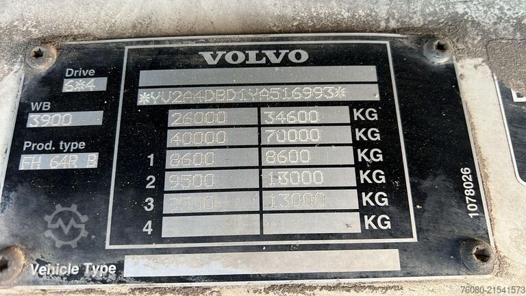 Chassi med hytt Volvo FH 12.380 (LAMES / GRAND PONT / BIG HUB / STEEL...