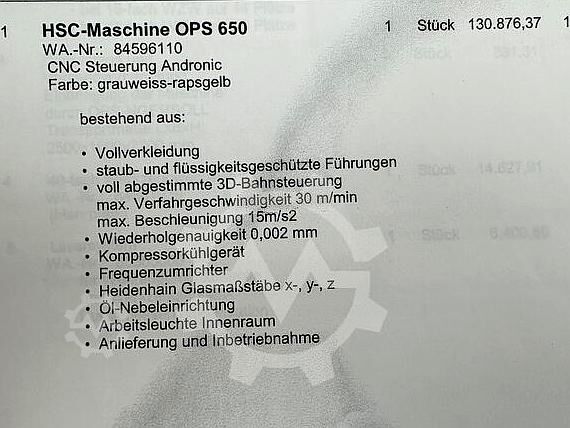 CNC apdirbimo centras OPS INGERSOLL OPS 650