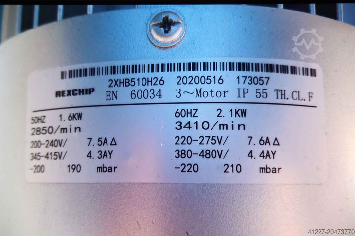 Side channel blower 1.6 kW DEGA 2XHB510H26