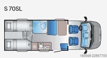 Semi-integrated camper Sun Living SUN LIVING S 70 SL Lite*Hubbett*Gr Kühlschrank