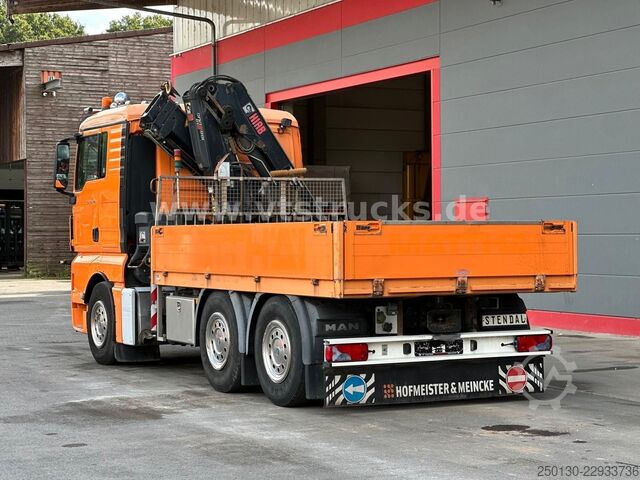 Вантажівка з відкритою платформою MAN TGX 26.480 6x4 Pritsche + HIAB 166E-2 Ladekran