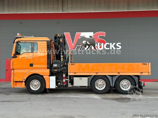 Вантажівка з відкритою платформою MAN TGX 26.480 6x4 Pritsche + HIAB 166E-2 Ladekran