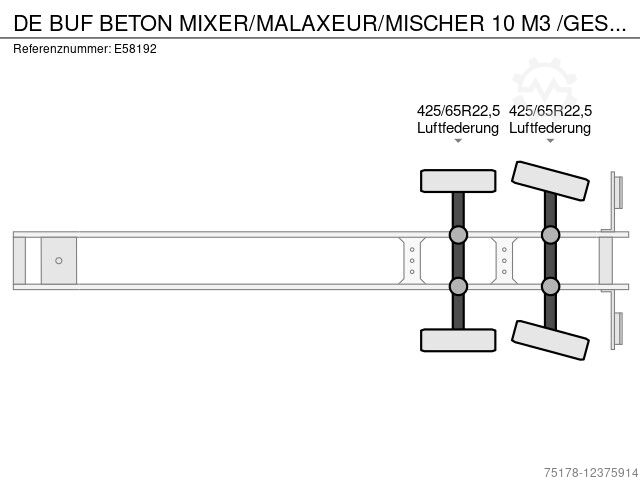  DE BUF BETON MIXER/MALAXEUR/MISCHER 10 M3 /GESTUU