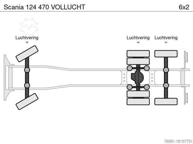 Chassis met cabine Scania 124 470 VOLLUCHT