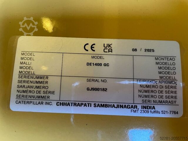  Caterpillar DE1400GC - 1400 kVA Standby Generator - DPX-18227