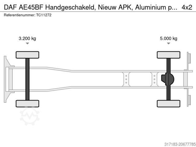 Resväska DAF AE45BF Handgeschakeld, Nieuw APK, Aluminium pla...
