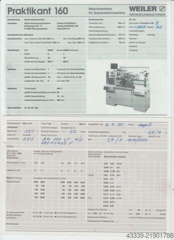 Torno central WEILER PRAKTIKANT 160