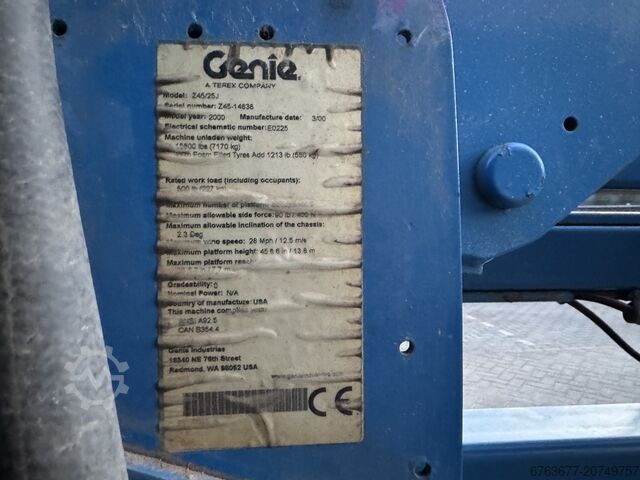 GENIE Z45/25J Knikarmhoogwerker 16M werkhoogte 4X4 Deutz Diesel 2000