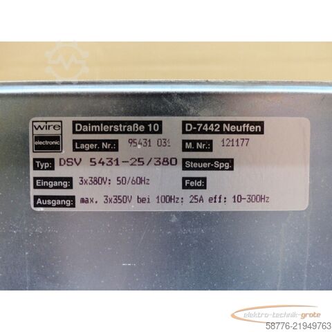 Component Wire electronic Wire Electronic DSV 5431-25 / 380 - DSV 5431-25/380