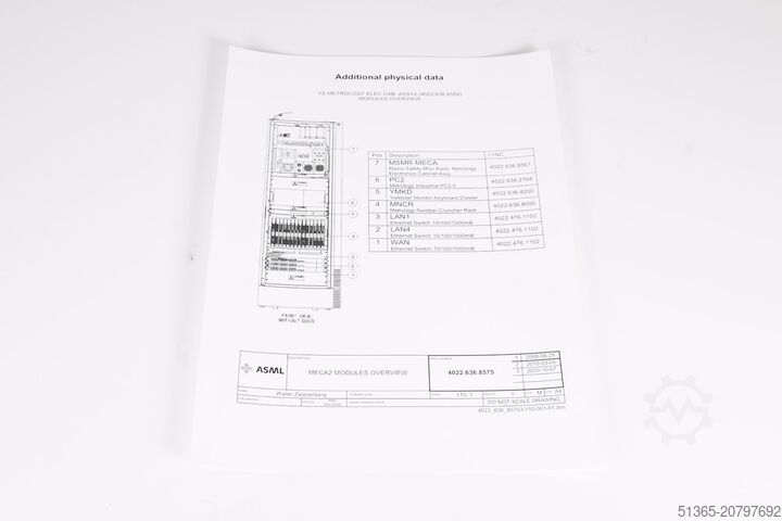 Řídicí rozvaděč, Yieldstar S-200B ASML 4022.636.8559, MECA2