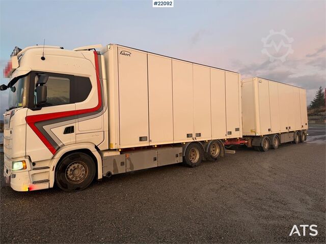 Mala Scania S650 6x2 box truck w/ Ekeri 4 axle box trailer w/