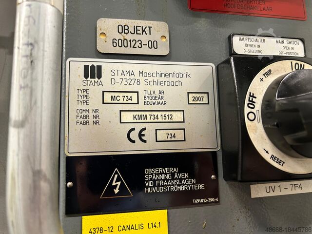Apdirbimo centro frezavimo staklės Stama MC 734/MT