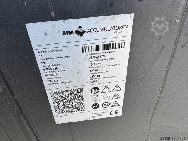 Elektrisk 4 -hjulig gaffeltruck Linde E50HL-01 Batterie 2024