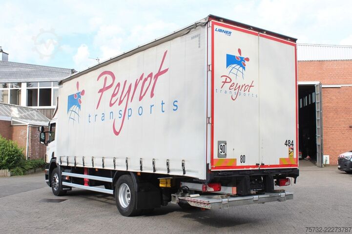 Flatbed truck with tarp Scania P280 E6 Schiebeplane  Edscha  LBW 2t.  Navi