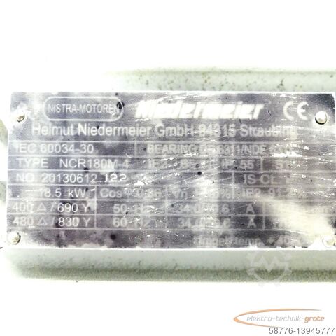 モーター Niedermeier NCR180M-4 Motor SN 20130612 122