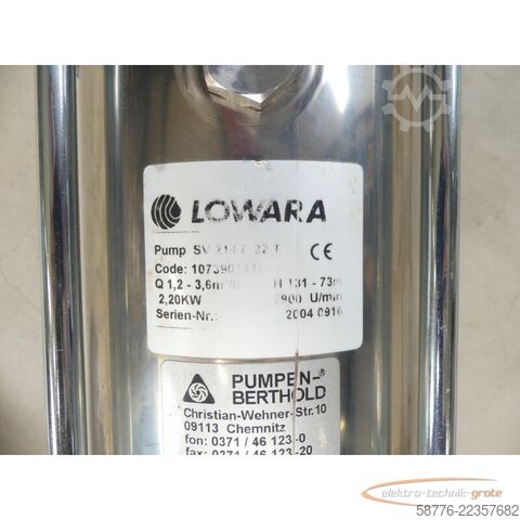 عنصر Lowara SV 214 F 22 T / SV214F22T Pumpe mit SM90RB14/322 SN107230220 -neuwertig-